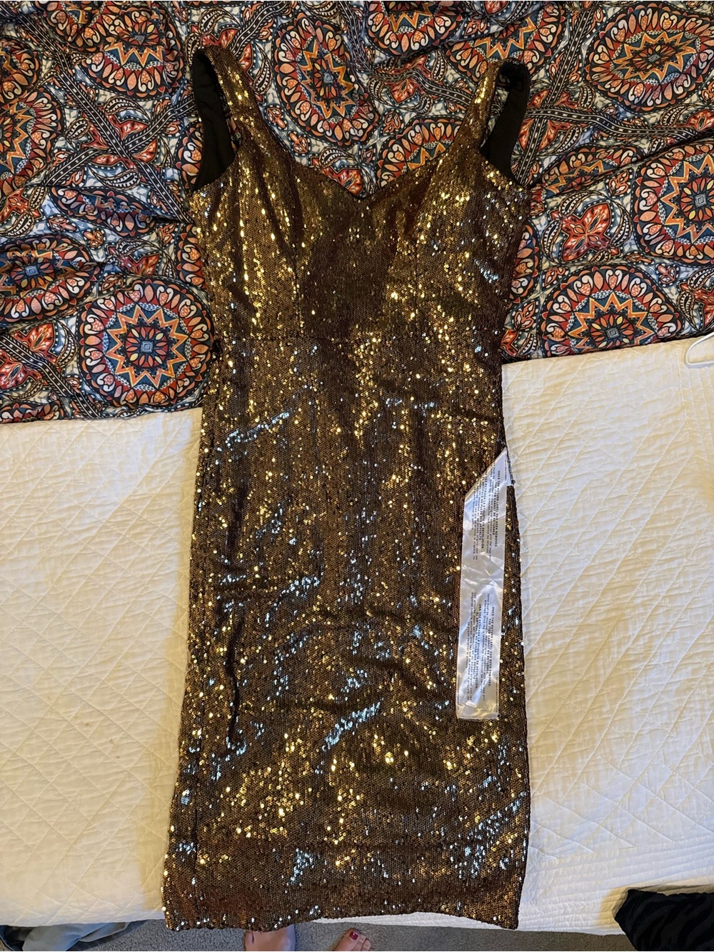 Dress the Population Gold Sequin Bodycon Dress - Women's Sparkle Evening Dress